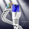 Maximm Cat 6 Ethernet Cable, 1 ft, 2 Pack Easy-Hide Flat Super-Durable Black and White Braided Network LAN Internet Cable/Cord