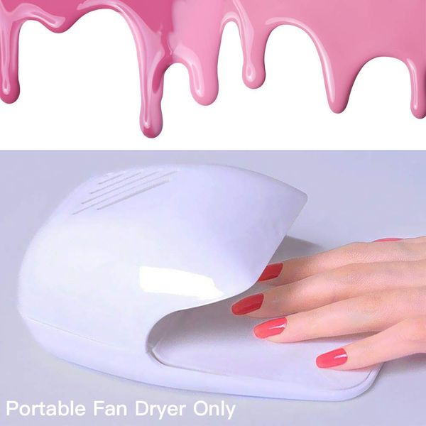 Nail Fan Dryer for Regular Nail Polish, Portable Nail Dryer Nail Art Polish Machine Quick Dry Nail Polish Gel Nail Dryer Blower for Fingernail Toenail, Portable Fans Battery Operated