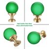 Guank 10-Pack Cabinet Green Crystal Knobs Solid Brass Base, Drawer Round Beacon Spherical Gold Knobs, 1-Inch Diameter, Modern Kitchen Cabinet Brushed Brass Bas