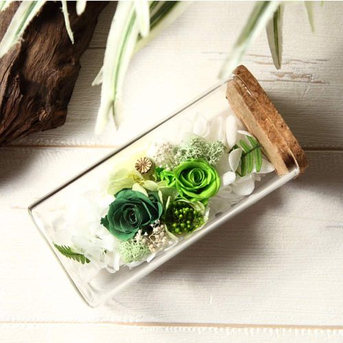 Teat Sight Preserved Flower Flower Bottle Gift Box Soleil (Rose, Green)
