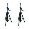 Two (2) LASE 201C Crank-up Speaker Stand with Folding Hand Crank.