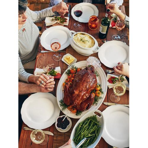 Y YHY Ceramic Dinner Plates, 10.6 Inch Porcelain Scalloped Plates, Off-White Serving Dishes Set of 6 for Home Kitchen, Microwave & Dishwasher Safe, Dinnerware Dishes Gift for Christmas