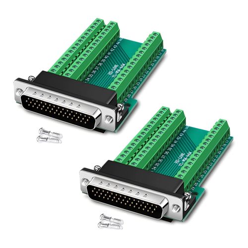2PCS DB44 Serial Connector D-sub Male Plug 44-pin Port Terminal Breakout PCB Board,DB44 Solderless Adapter with Nut