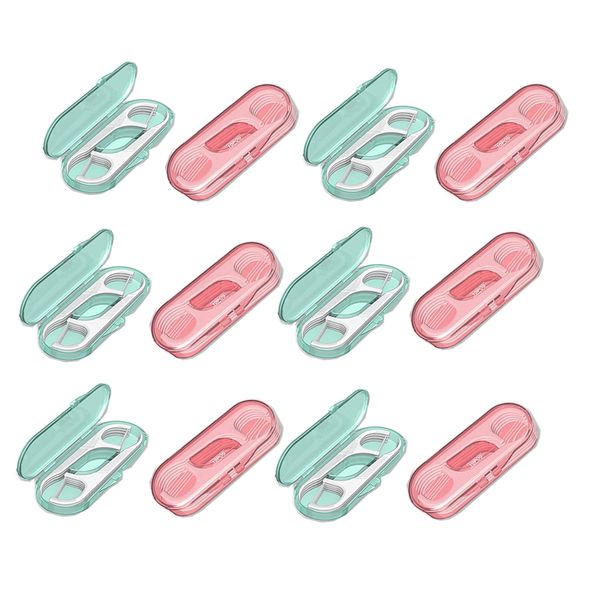 High Toughness Professional Toothpicks Sticks Dental Floss Picks 20 Picks Threader Flosser with 2 Storage Cases, flossing for Family,Hotel,Travel (6pink+6green)