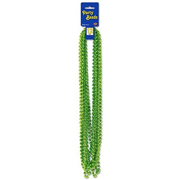 Novelties Direct Metallic Light Green Party Beads - One String per order