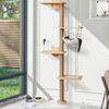 COZIWOW Wall Mounted Scratching Post 4-Tier Cat Climbing Tower Cat Perch Hammock