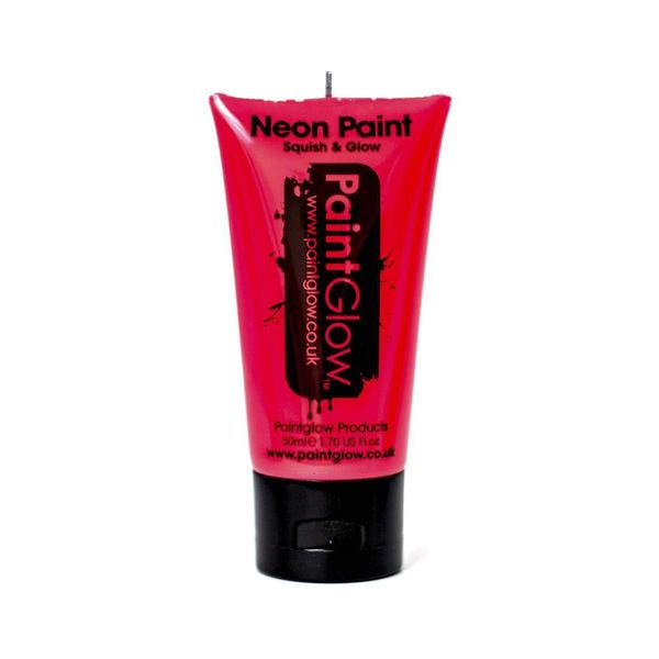 PaintGlow, Neon UV Face & Body Paint, Red, 50ml, Loose