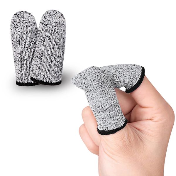 Finger Cots Cut Resistant Protector - Finger Covers for Cuts, Gloves Life Extender, Cut Resistant Finger Protectors for Kitchen, Work, Sculpture, Anti-Slip, Reusable (Gray, 12PK)