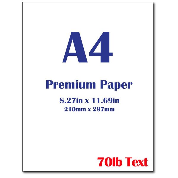 Premium A4 (8.3"x 11.7") Printer Paper - 28lb Bond / 70lb Text (105 gsm) Bright White Paper (100 Sheets)