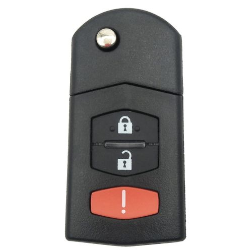 Horande Folding Flip Replacement Key Fob Cover Case fit for Mazda 3 6 CX3 CX5 CX7 CX9 RX8 Speed 3 Keyless Entry Key Fob Shell (3 Buttons)