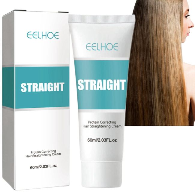 Hair Straightening Cream,Hair Relaxer,Hair Straightening Cream Permanent Hair Gloss,Hair Protein,Hair Straightener Cream,Permanent Hair Straightening 3-Second Silk & Gloss Hair Straightening Cream