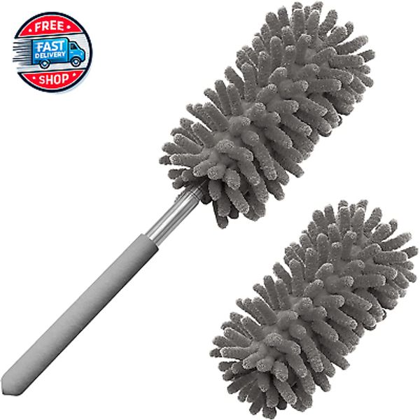 Microfiber Duster for Cleaning,  Hand Washable Dusters with 2Pcs Replacea