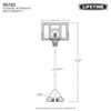 Lifetime Pro Court Height Adjustable Portable Basketball System, 44 Inch Polycarbonate Backboard