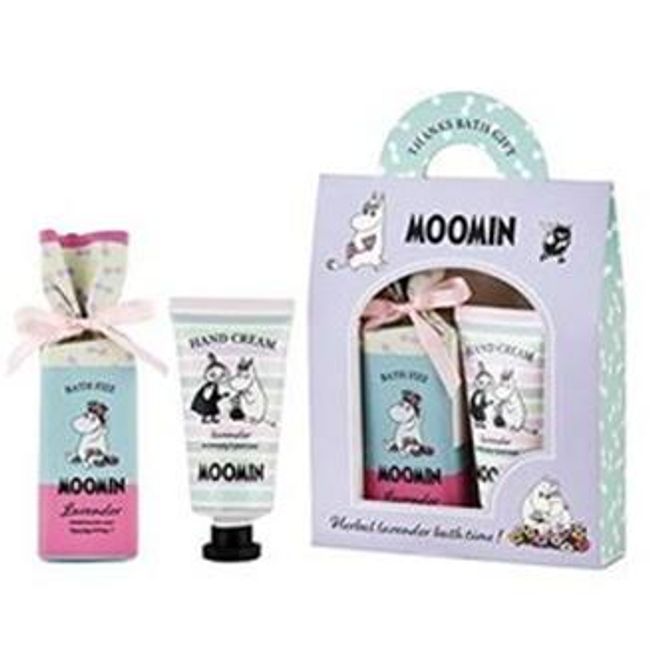 Moomin Goods Bath Fizz Bar Lavender Bath Fizz Bar (70g), Hand Cream (30ml)