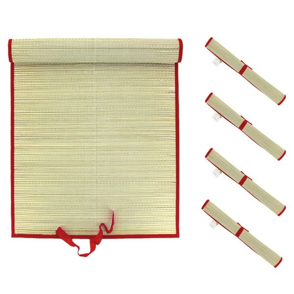 Mojawo 4er Set XL Stranddecke Strandmatte Bastmatte Strohmatte Picknickdecke Matte Decke Strand Liegedecke rot L180xB60cm