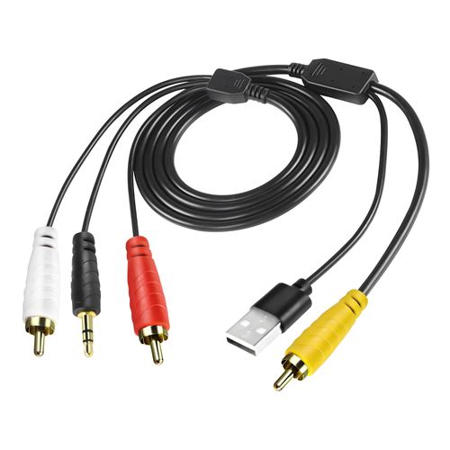 XMSJSIY Digital SPDIF Coaxial to Analog L/R RCA & 3.5mm AUX Stereo Audio Conversion Cable with USB Power Supply Cable for HDTV,Xbox,DVD,PS4-1.5M/4.9FT