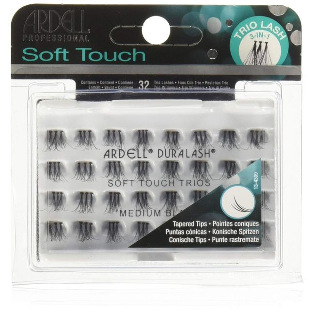 Ardell Soft Touch Trio Individuals Knotted, Medium Black