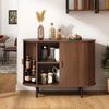Arlo Mid-Century Tambour Door Sideboard — Walnut Finish