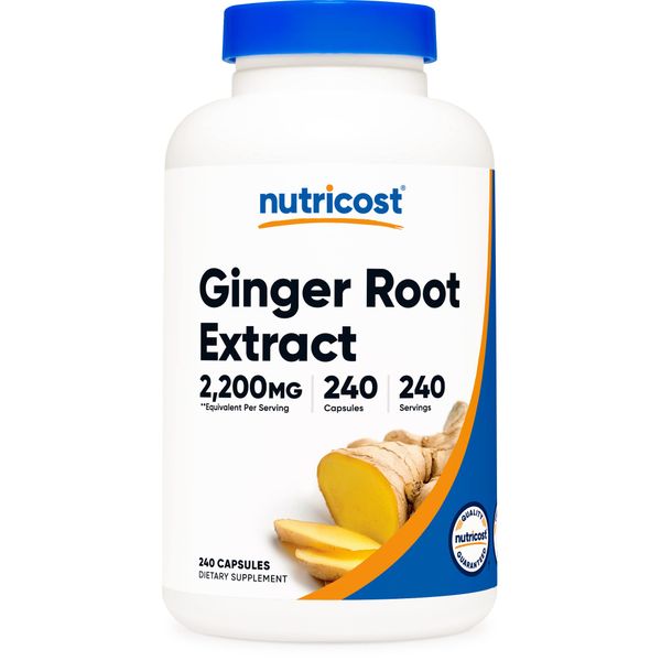 Nutricost Ginger Root Extract 2,200mg, 240 Capsules - Gluten Free, Non-GMO, 550mg of 4:1 Extract