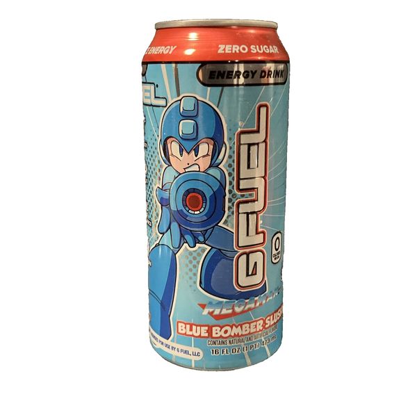 BB 6/2025 GFUEL BLUE BOMBER SLUSHEE ENERGY DRINK 16 OZ LIMITED EDITION MEGAMAN