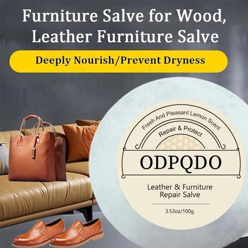 Furniture Salve with Brush for Leather Wood, Leather Furniture Salve/Brush Bundle Wood Polish Wax with Boar Bristle Brush, Household Leather Upholstery Cleaners for Home (1 Packs)