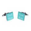 Ring Bearer Teal Square Wedding Cufflinks(X2BOCW13RB)