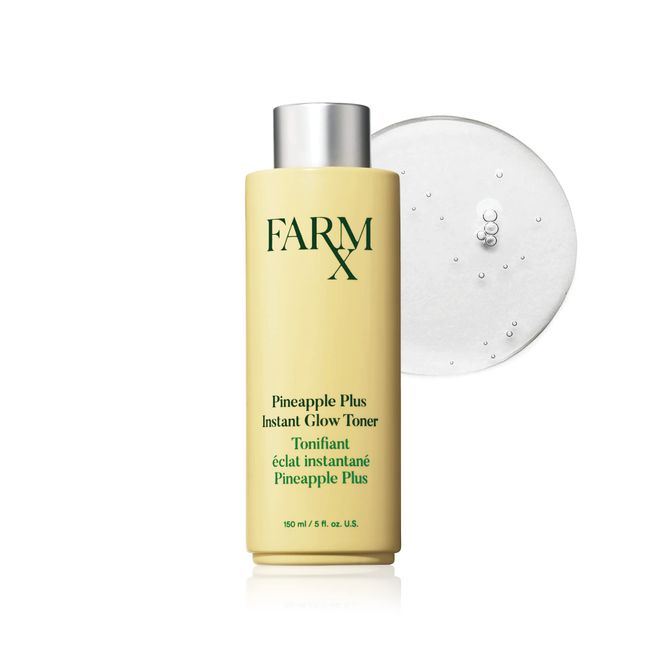 Farm Rx Pineapple Plus Instant Glow Toner, pineapple extract, pore-reducing, revitalizing toner, vegan, hypoallergenic for sensitive skin, natural AHA infused (150ml/5 fl oz)