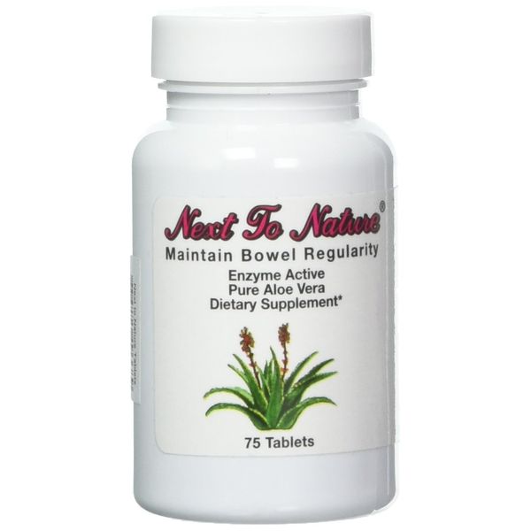 NEXT TO NATURE Tablets: Herbal Aid to Regularity, Pure Aloe Vera Dietary Supplement, 75 Tablets