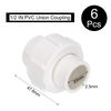 uxcell 6 Pcs 1/2" Union PVC Coupling Pipe Fitting (Socket x Socket) PVC Slip Union Coupling Adapter Schedule 40, EPDM O-Ring, White