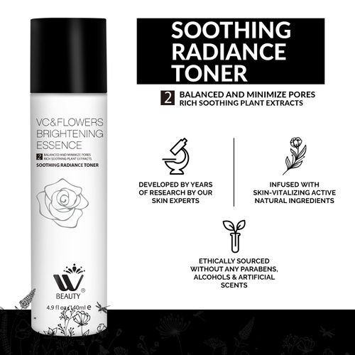 Natural Soothing Radiance Facial Toner| Alcohol Free with Rose Water and Aloe Vera | Organic Anti Aging Ingredients for Sensitive Skin, Combination, Acne, and Oily Skin | Skin Toner 4.9 Oz /140 ml