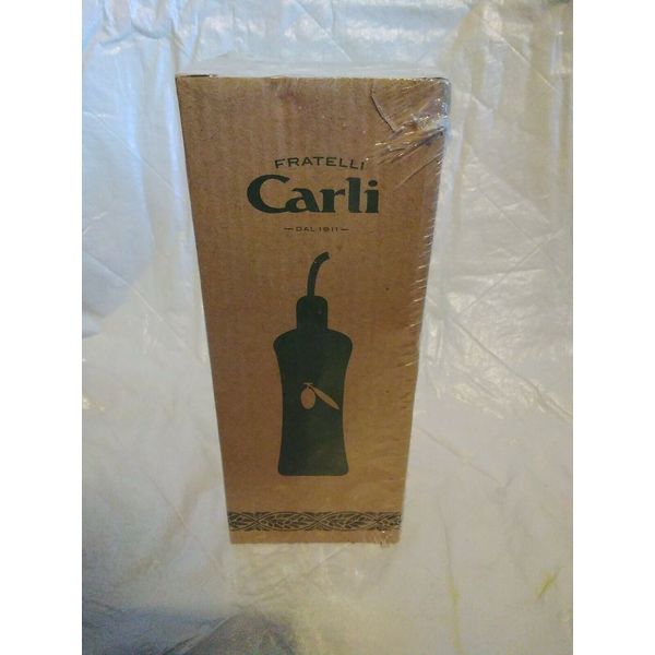 Fratelli Carli Ceramic Olive Oil Dispenser White w/Dispenser tip DAL 1911