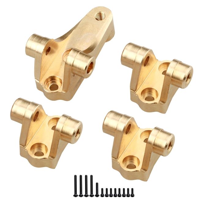 HobbyPark Brass Link Mounts Panhard Mount Suspension Links Axle Mounting Kit for TRX4 Upgrades Replacement of 8227, Front and Rear (Gold)