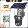 2PCS 4MP Solar Wireless Security Camera WiFi 355° PTZ Dual Lens 2-Way Audio