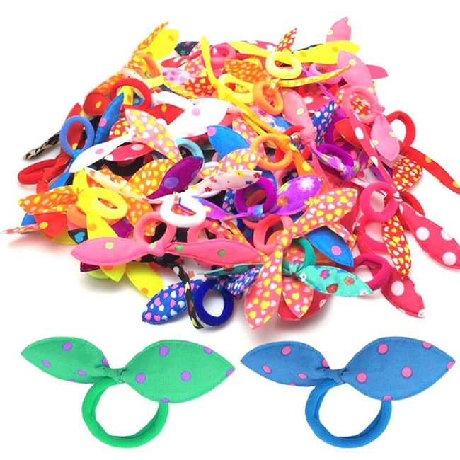 JOCXZI 100 Stück haargummi -Damen Haargummis Samt Scrunchies Haar Gummibänder Haarbänder Elastischer Bunten Kaninchen Hase Zopfgummi für Mädchen Frauen Kinder Gastgeschenk Party Favors