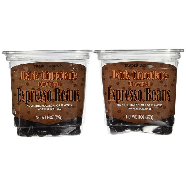 Trader Joe's Dark Chocolate Covered Espresso Beans, 14oz. (2 pack)