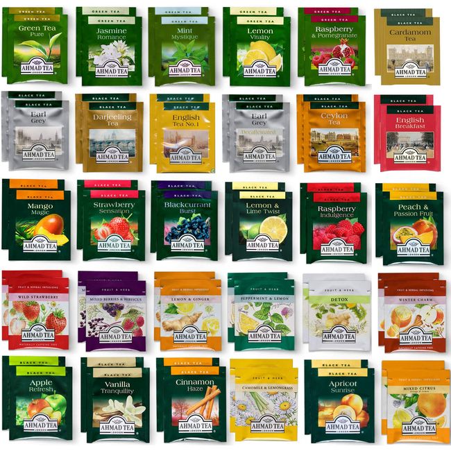 Tea Bags Sampler Assortment Box -(60 Count)-Perfect Variety Tea pack in Gift Box - Gift for Family, Friends, Coworkers- English Breakfast, English Afternoon, Green