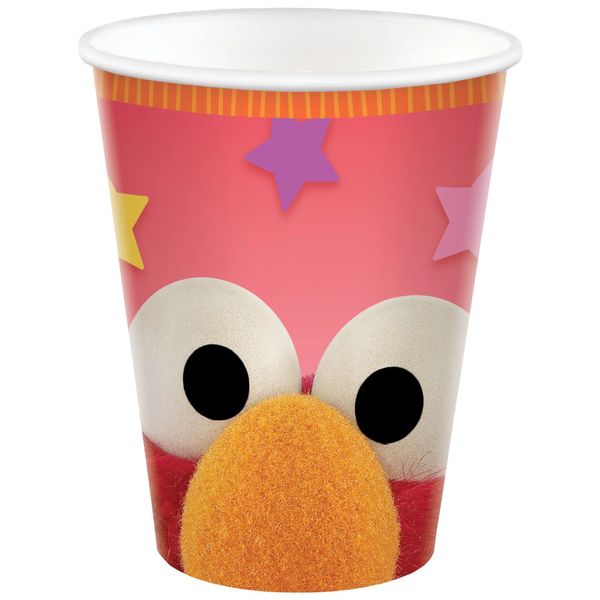 Amscan Everyday Sesame Street Design Paper Cups - 9 oz. (Pack of 8) - Vibrant, Eco-Friendly & Perfect for Kids' Parties, Family Gatherings, and Everyday Use