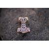 Viking Hair & Beard Jewellery Thoralf 20 mm Thor's Hammer Pearl Bronze, Bronze, No Gemstone
