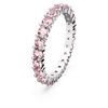Swarovski Matrix ring, Round cut, Pink, Rhodium plated, 55