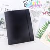 OTCRAFT A5 6 Ring Binder Cover Clean Transparent Soft PVC for Refillable Notebook Shell withMatte surfaceforStamp & Die Storage (Black)