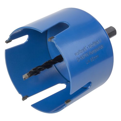 wolfcraft Universal Hole Saw with Mandrel, Pre-Assembled I 3885000 I Universal use in a wide range of materials, cutting depth 60 mm