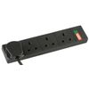 Pro Elec 4 Gang Surge Protected Extension Lead, Black 5m