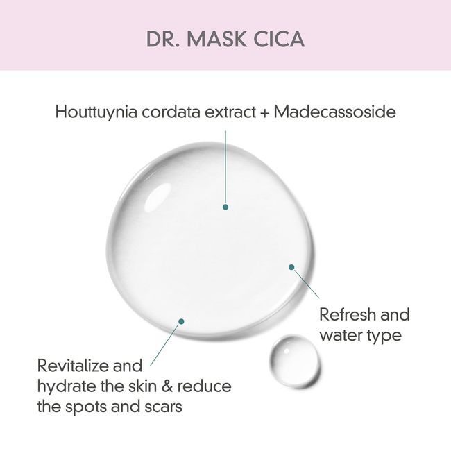 ROVECTIN] Dr. Mask CICA (5 ea.) - Soothing and Hydrating Facial Mask Sheet with Calamine and Madecassoside