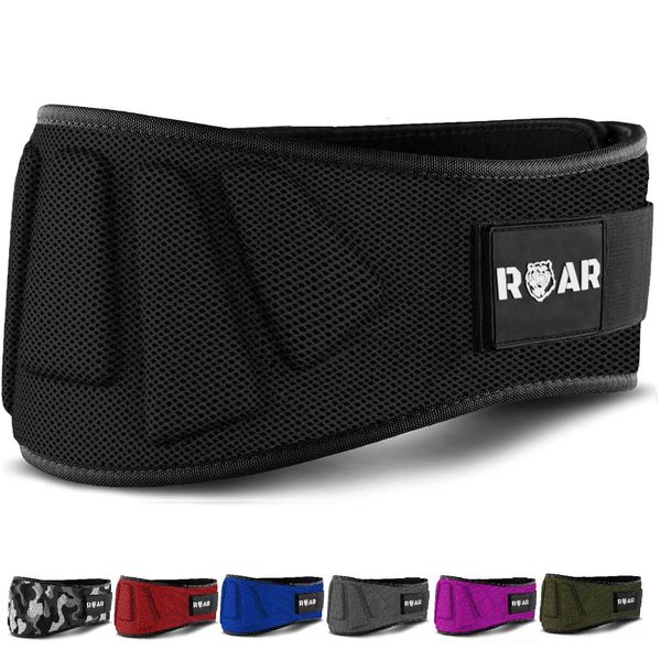 Roar® Weight Lifting Belt, Gym Belt, Powerlifting Belt, Lift Weight Belt, Deadlift Belt, Squat Belt, Lifting Belt Men, Lifting Belt Women (XS, Black)