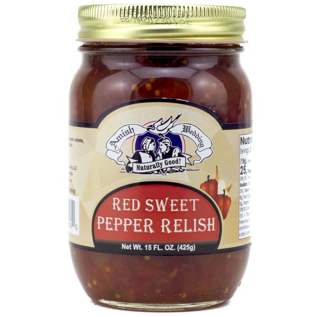 Amish Wedding Red Sweet Pepper Relish 15 Ounces (Pack of 2)