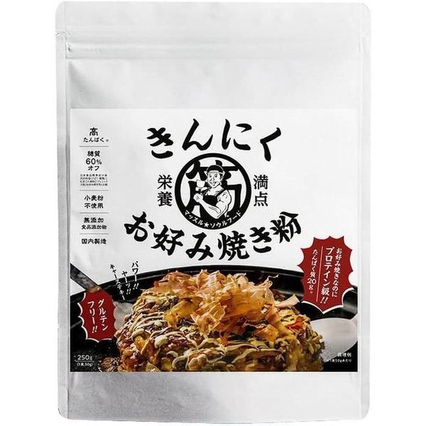 Japanese Direct Purchase Nakayama Kinni-gun Generate Okonomiyaki Kinnyaku Flour 250g Bean Protein Wheat Flour-Free Rice Flour High Protein Carbohydrate-Free Gluten-Free, Quantity, Details