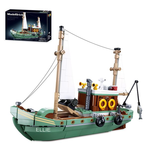 City Fishing Boat Block Set, Suitable for Lovers of Ocean Exploration and Sea Fishing as an Ornament - Marine Toys Designed for Children and Adults Aged 6+ (610 PCS Compatible with Lego.…