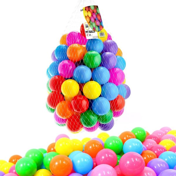 Ball Pit Balls 300 Pack Multi Colors - Colorful Plastic Balls for Pool, Playing Area, Ball Pits - Small Baby Balls with Smooth Surface & No Sharp Edges - Baby Approved Play Balls Set by Zuvo