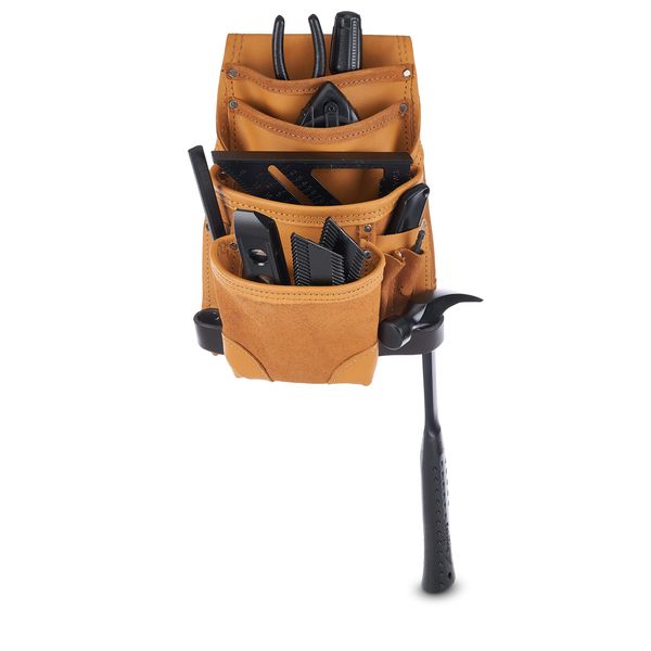 AWP Classic Leather Tool Pouch, Crafted from Premium Top-grain Leather, Compatible with Work Belts Up to 3 Inches Wide, Tool Belt Accessory, Tan