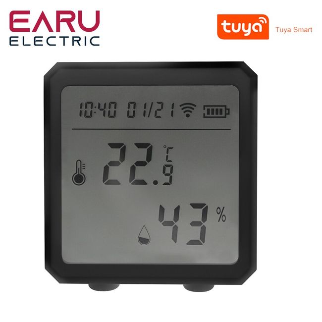 LCD Tuya WiFi Smart Temperature & Humidity Sensor Indoor Hygrometer  Thermometer